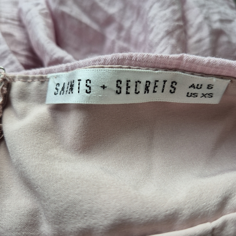Saints + Secrets Dress Pink Babydoll Cut Out Back Size XS - Picture 7 of 13